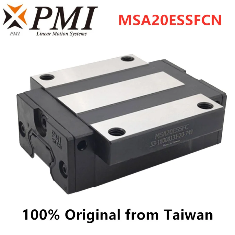 4pcs Taiwan PMI MSA20E MSA20ESSFCN flange linear guide slider carriage block MSA20E-N bearing for CO2 laser machine CNC router