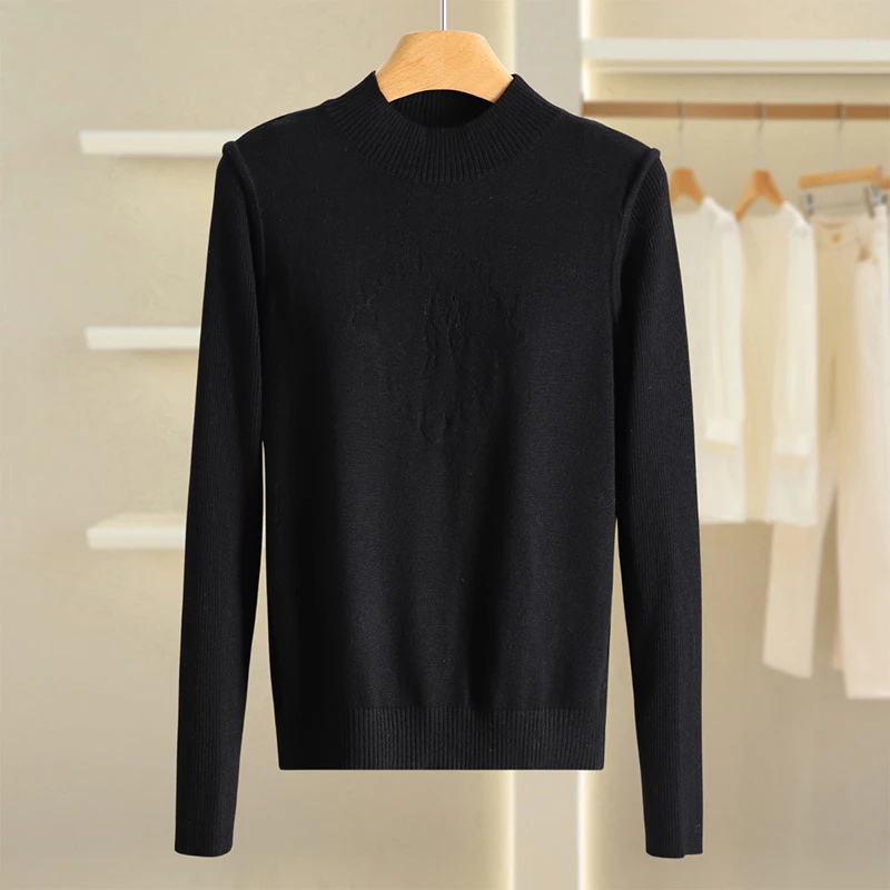 الأساسية Sle الصوف مزيج طبقة قاعدة irt لون نقي f عالية طوق محبوك سترة زر 25 الخريف الصوف irt تخفيف Faion #2