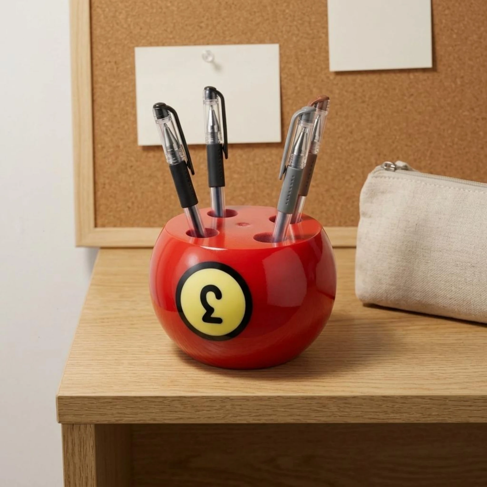 

Billiard Ball Pen Holder Rounded Desktop Pen Holder Desk Organizer Cup Compact Simple Design