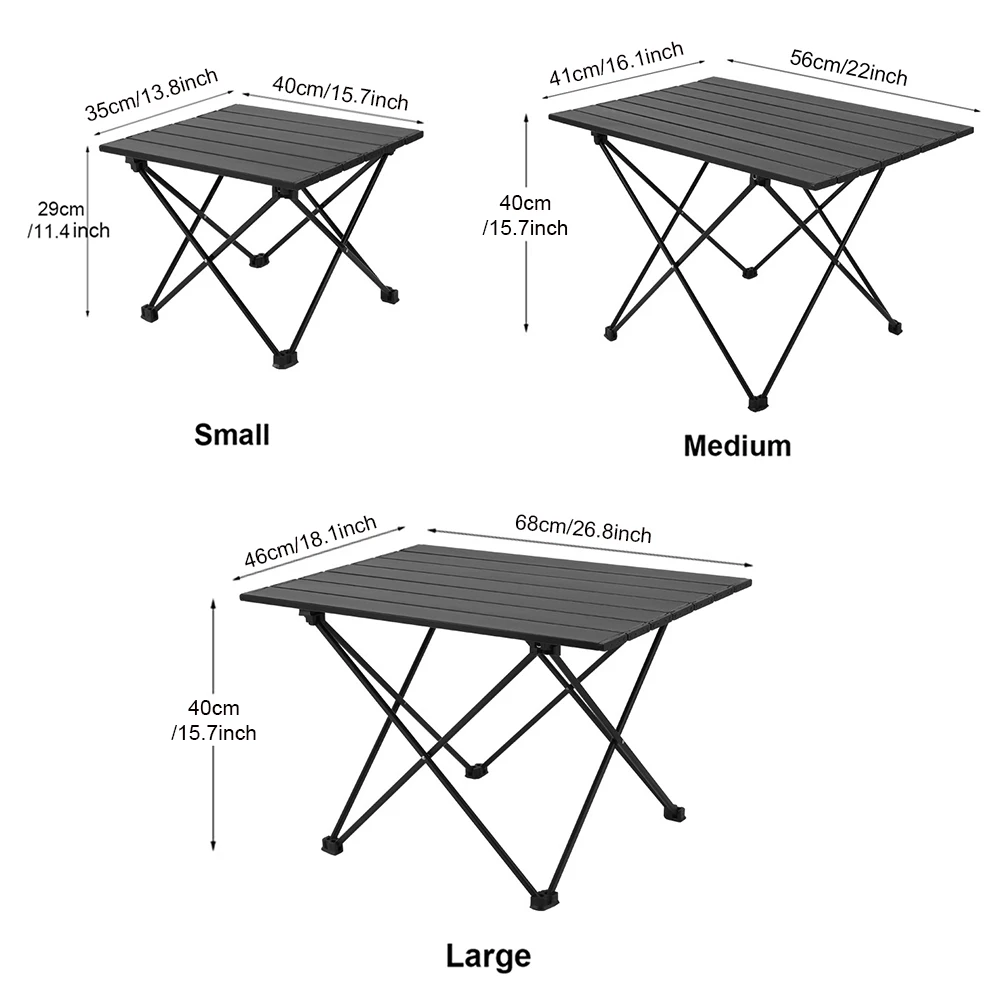 Klaptafel voor kamperen Buiten Aluminium bureaublad met draagtas Lichtgewicht tafel voor wandelen Picknick Klimmen Reizen