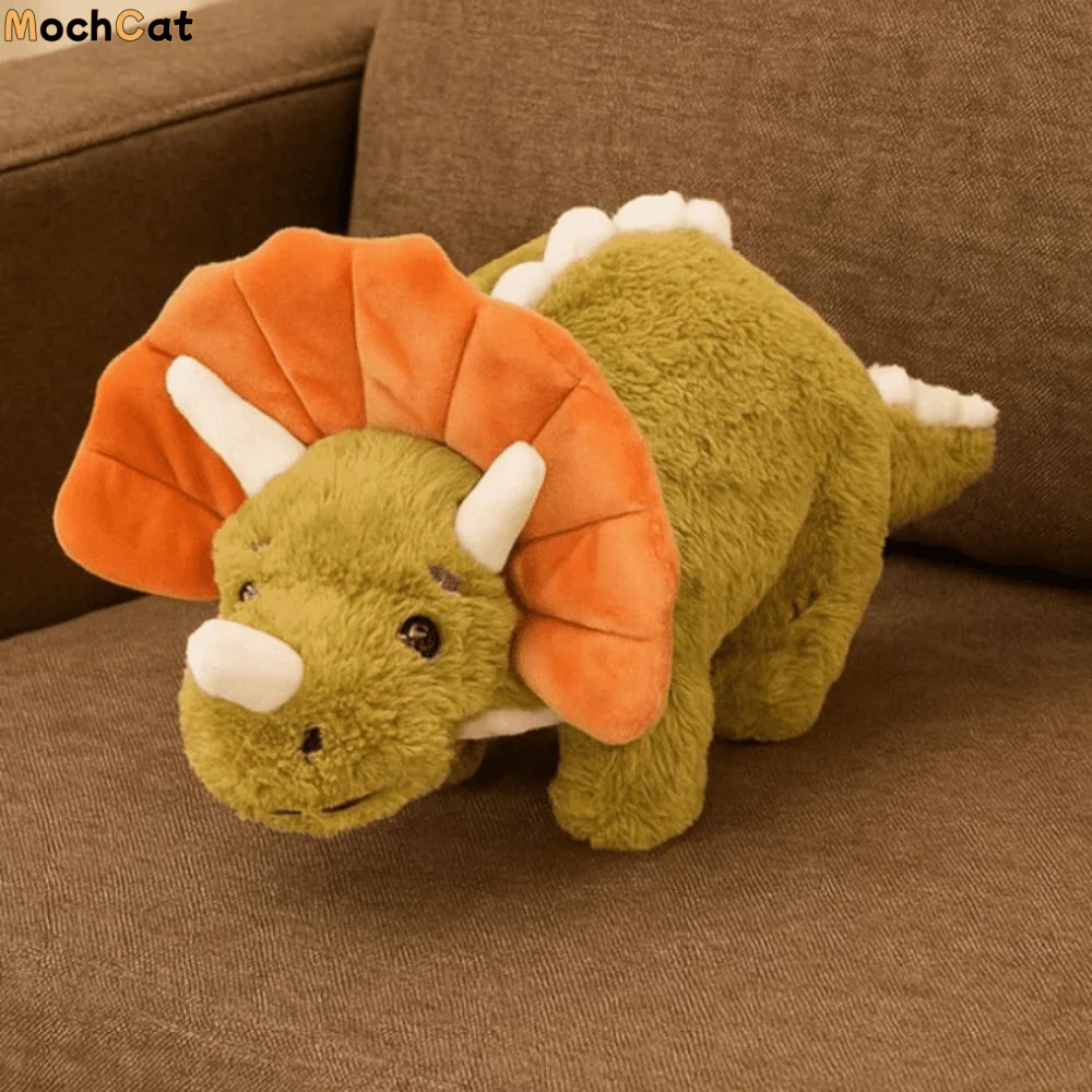 

PP Cotton Green Triceratops Doll Fluffy Collection Dinosaurs Plush Pillow Soft Comfortable Simulation Stuffed Doll Christmas