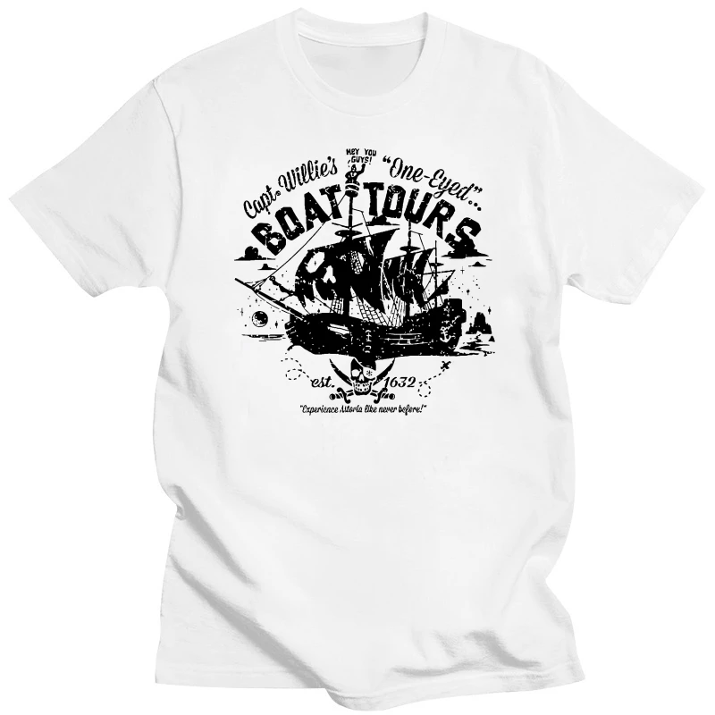 Summer 2019 Short Sleeve Plus Size Goonies One Eyed Willie Boat Tours T Shirt Funny Movie Cool Retro Hip 80s pop t shirt