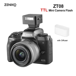 ZENIKO ZT08 Mini Rechargeable Camera Flash Light Speedlite TTL Automatic Metering for Fuji/Sony/Nikon /Canon/Panasonic Cameras