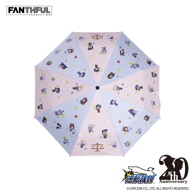 Anime Ace Attorney Q Versions Man Cosplay Vinyl Umbrella Cartoon Rainshade Folding En-toutcas Bumbershoot Sunshade Xmas Gift