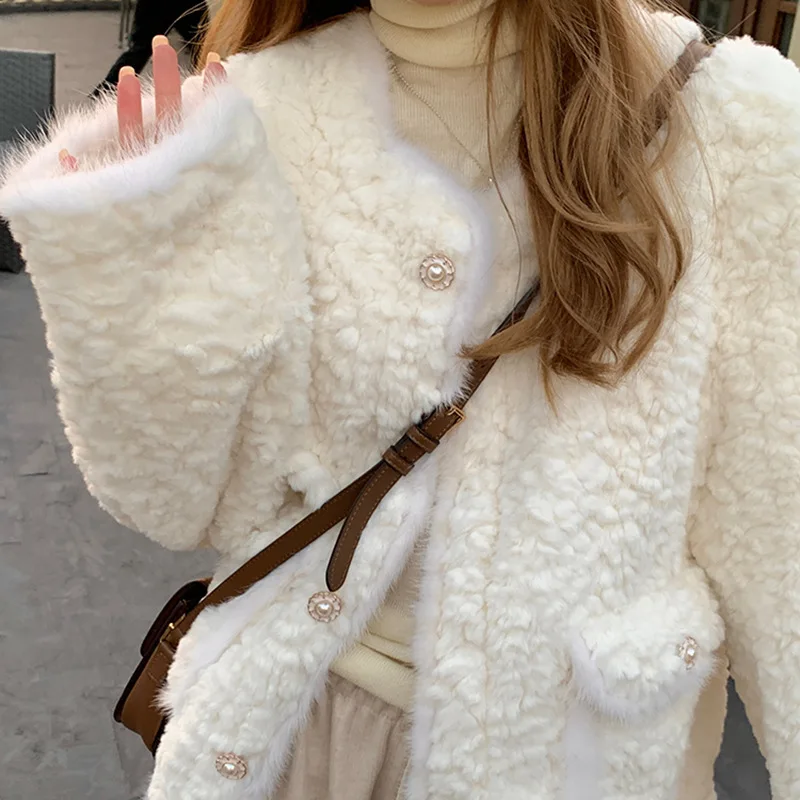 

Xiaoxiangfeng Coat Women's 2023 New Lamb Fur and Wool Integrated Imitation Fur for Autumn and Winter Lamb Fleece Thickened Cardi