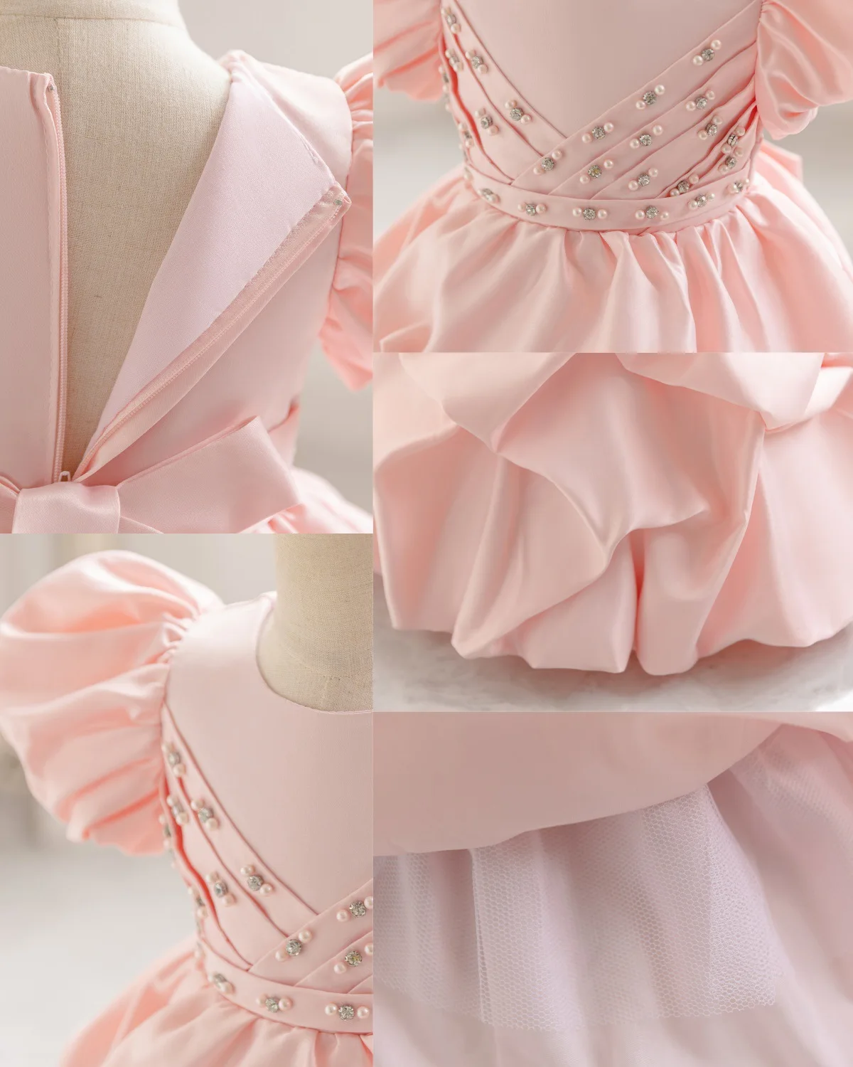 2025年新作の子供用プリンセスドレスは、パフスリーブでファッショナブルです。 高級感のあるパフォーマンス衣装とフェスティバルドレスです