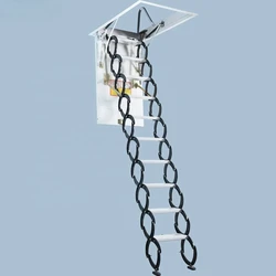 Indoor Ceiling Telescopic Extension Scissor Aluminium Step Modern Footwork Roof Folding Retractable Loft Attic Ladder