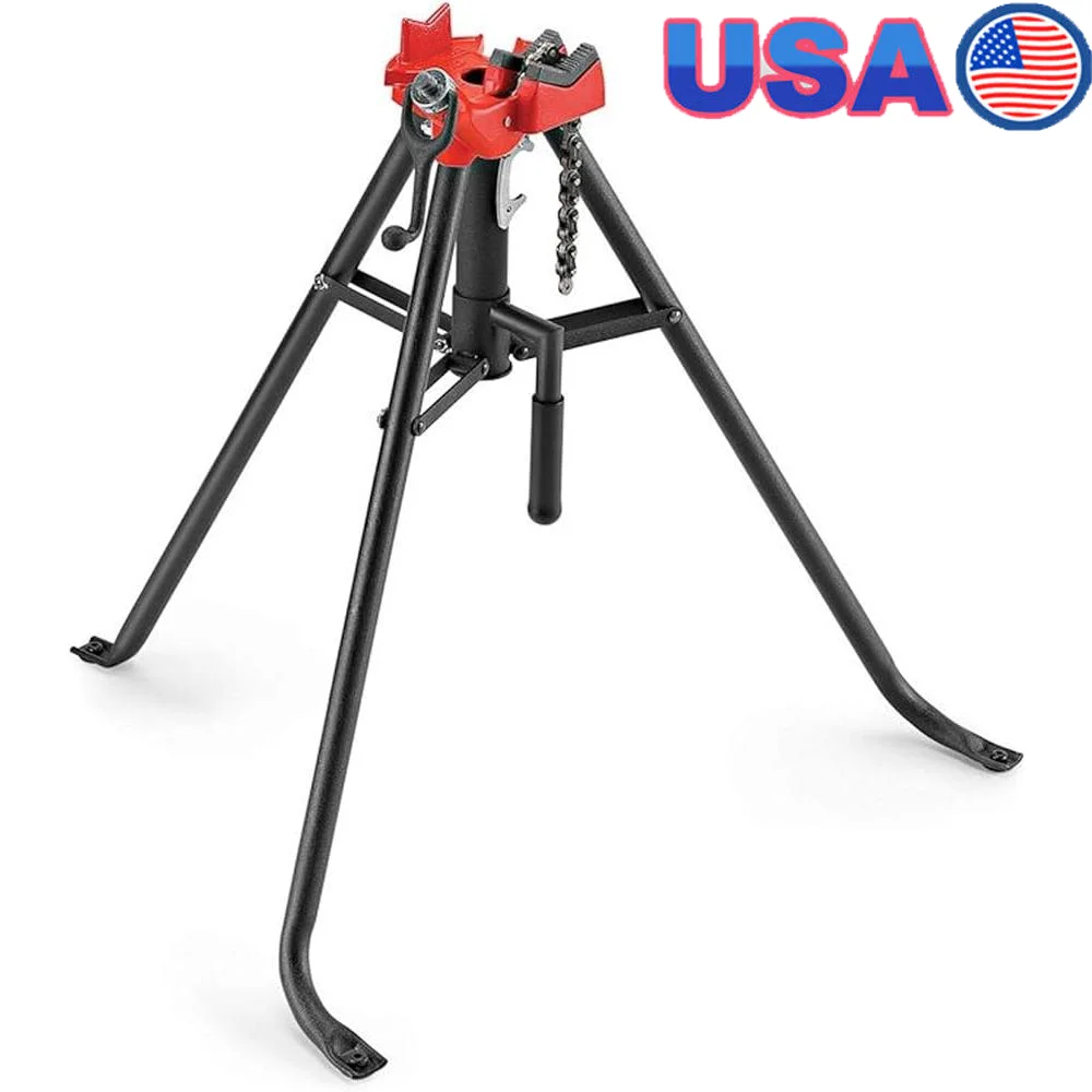 

16703 TRISTAND Portable Pipe Vise Stand Quick Pipe Threading and Fabrication Self Locking Latch Folding Legs Tool Hangers