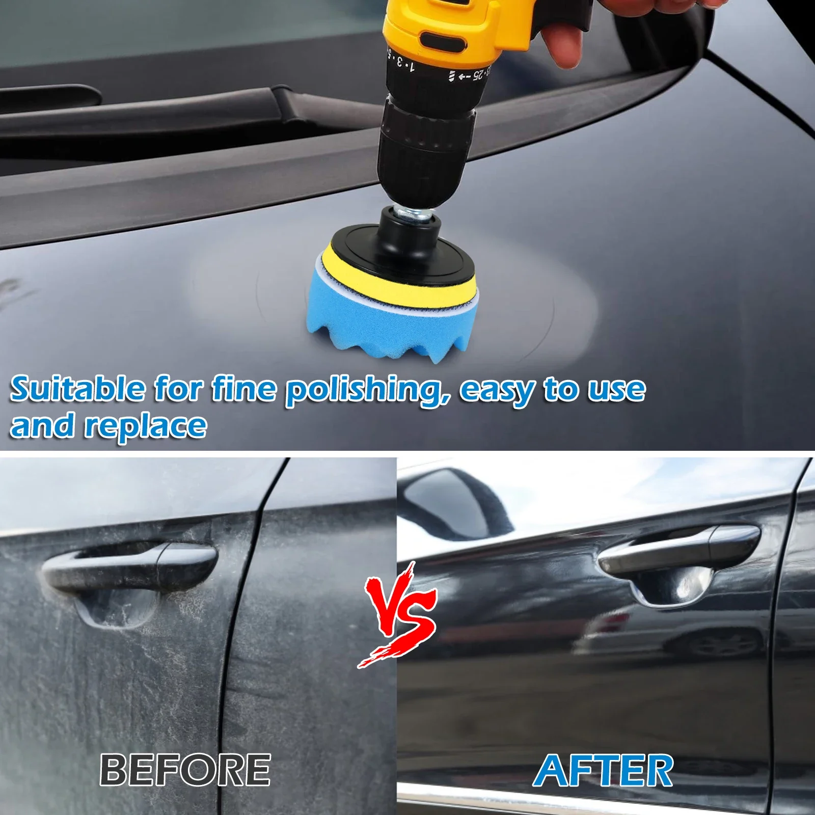 Imagem -04 - Car Polishing Sponge Pads Kit Almofada de Espuma Kit Buffer Machine Wax Pads para Auto Motocicleta Veículo Remove Scratches 29 Pcs