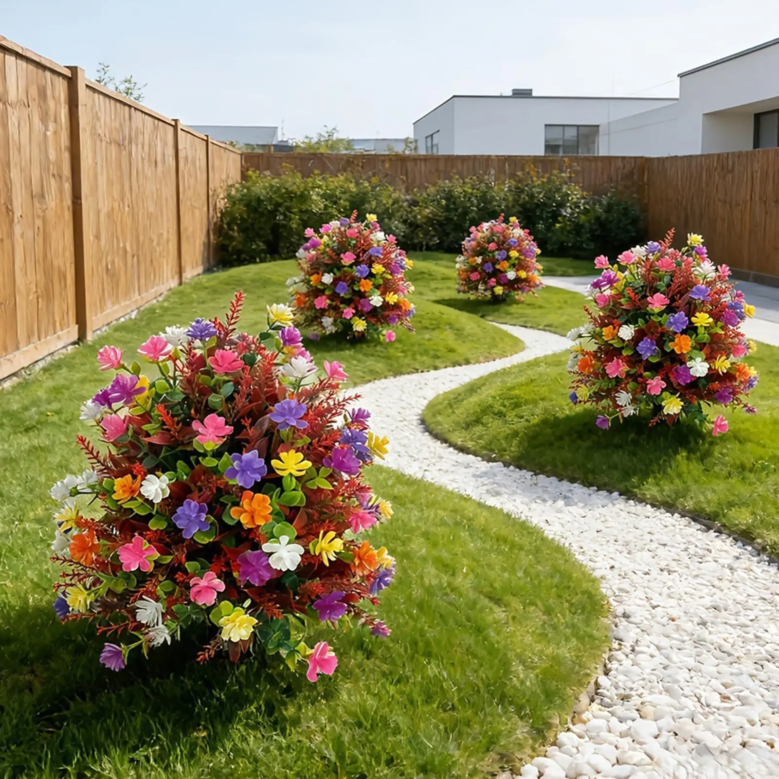 屋外用造花-フェイク春の花-uv耐性のある造花ブーケ-オールシーズン対応-芝生-ポーチ-農家向け