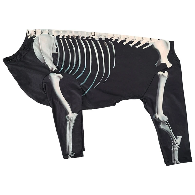 D0AD Large Dogs Hoodie, Puppy Clothes, 4Leg Sweatshirt, Halloween Skeleton Costume