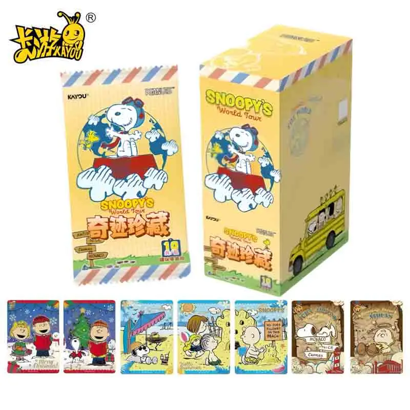 KAYOU Snoopy-Karten Peanut Comics Miracle Collection Weltreisekarte Echte Anime-Peripherie-Sammelkarte Geschenke für Freunde