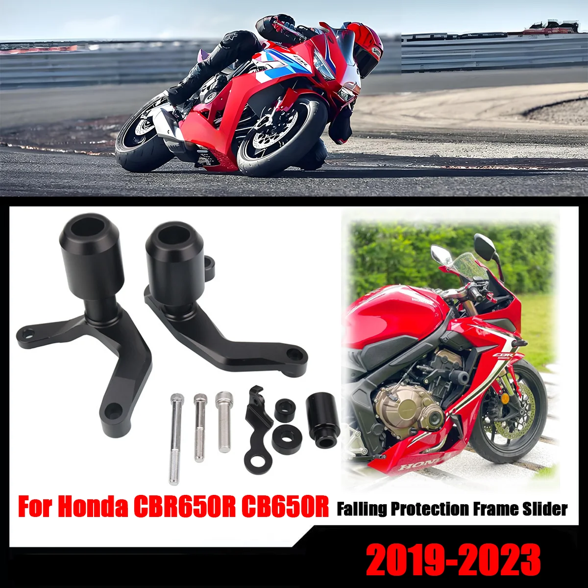 

For Honda CBR650R CB650R 650R 2019-2023 Body Bumper Protection Ball Modification Motorcycle Bumper Anti Fall Ball Accessories