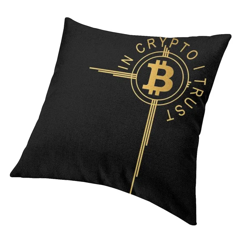 In Crypto I Trust Bitcoin federa decorativa criptovaluta Blockchain Miner fodera per cuscino nordica federa quadrata