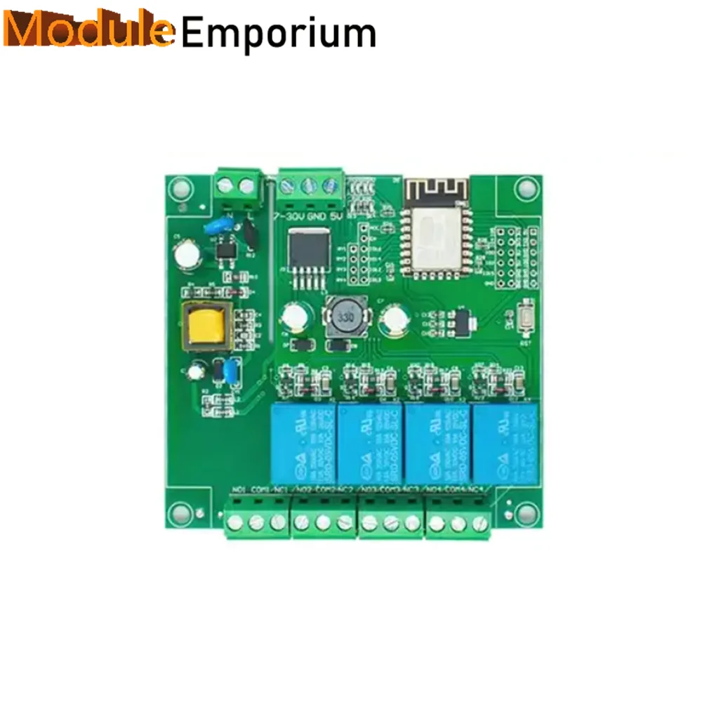 ESP8266 Wireless WIFI Relay Module 4 Channel ESP-12F Wifi Development Board AC/DC 5V/7-28V/5-80V Power Supply