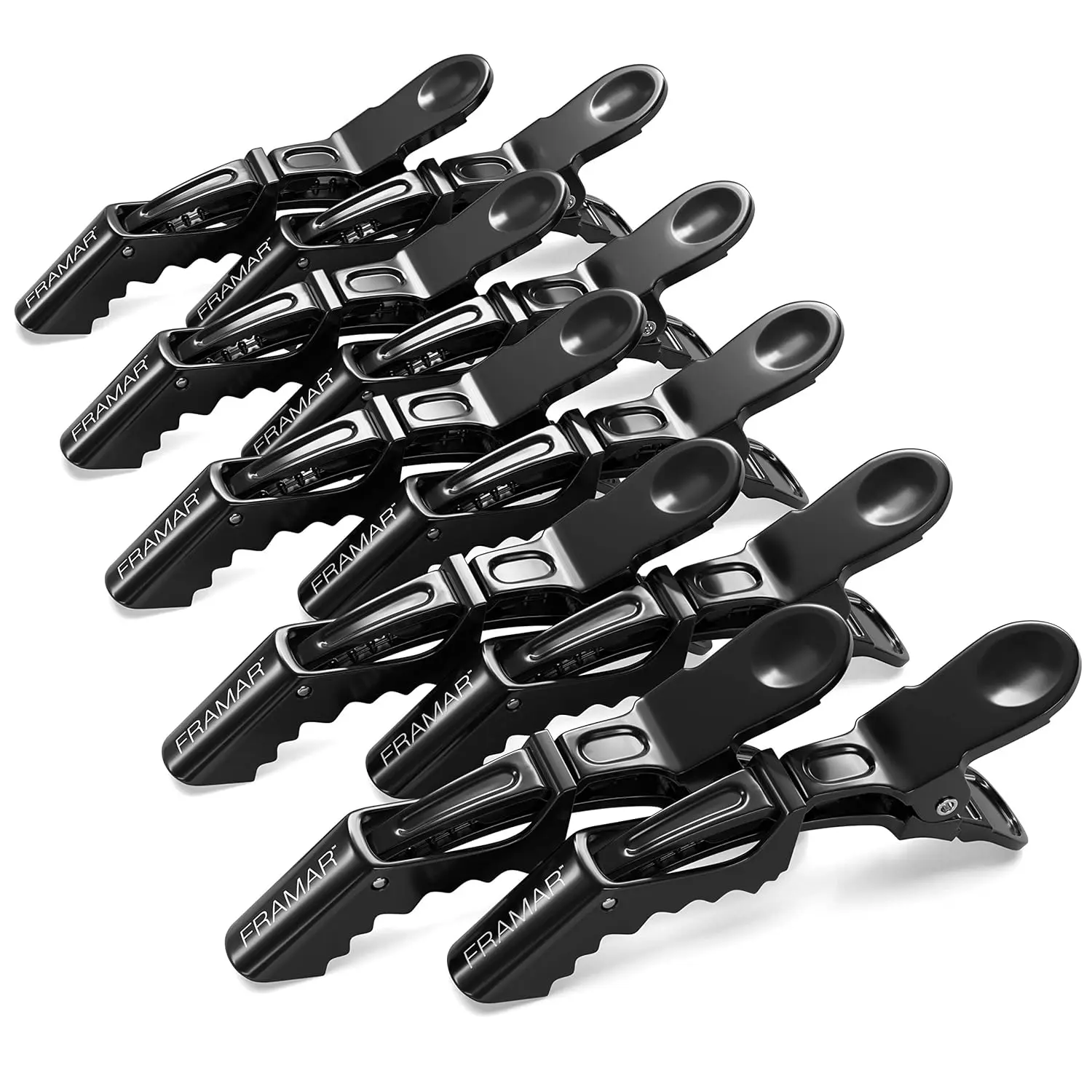 

Professional Black Alligator Hair Clips for Styling, 10 Pack - Firm Hold Without Slipping