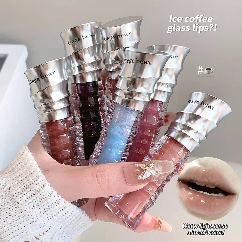 Mirror Lip Gloss Sexy Plump Purple Water Transparent Lip Glaze Shimmering Glass Moisturizing No Sticky Jelly Liquid Lipstick Oil