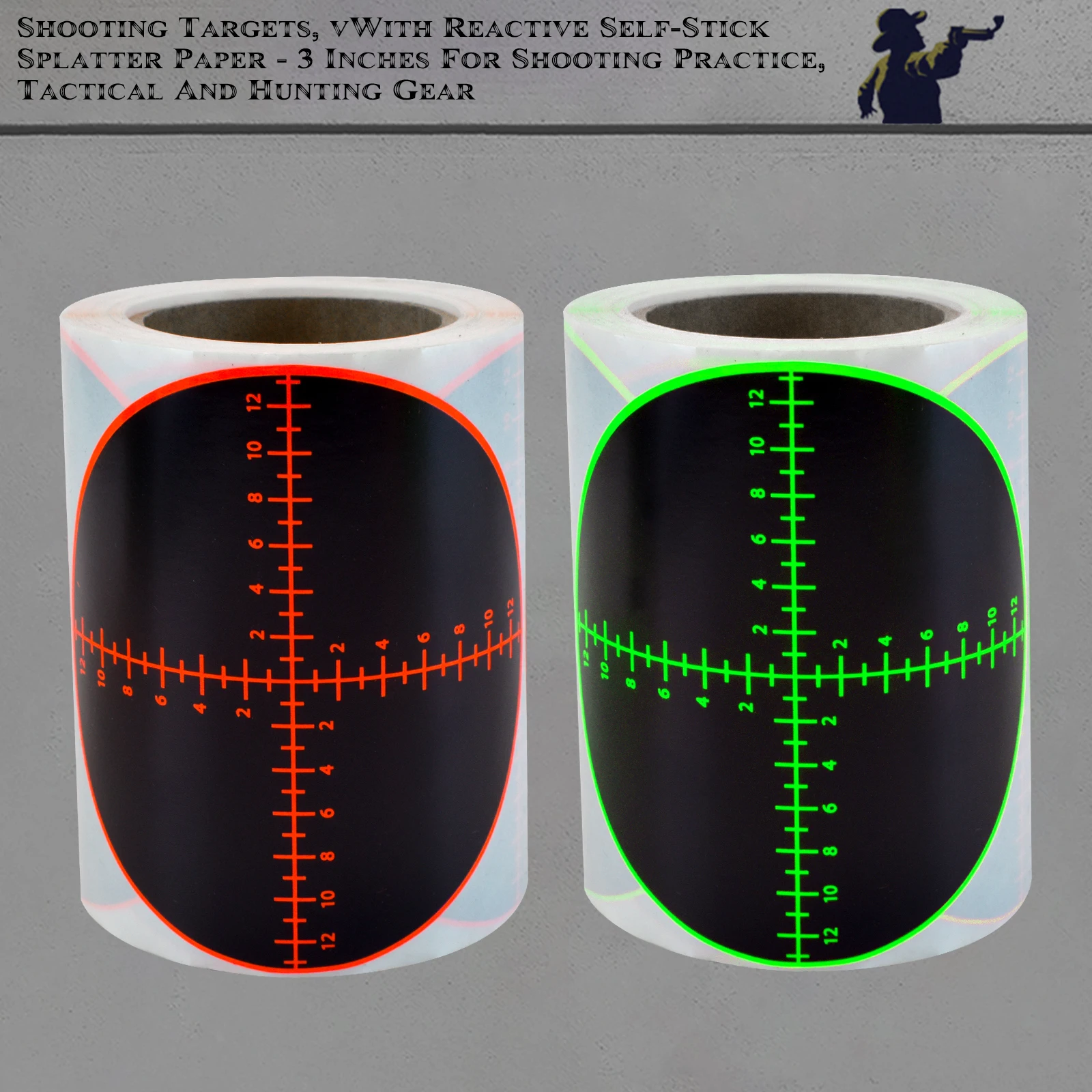 Digital Red and Green Target Markers, Shooting Practice Splash Target Stickers, Shooting Target Training Supplies Stickers, Fluorescent Color Labels (Can Be Used for Real Gun Practice and Airgun Practice)