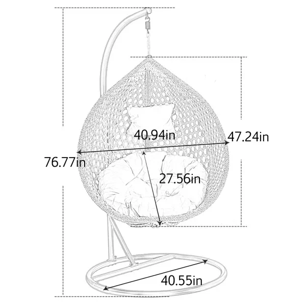 Rattan Rose Hanging Double Seat Chair Outdoor Furniture