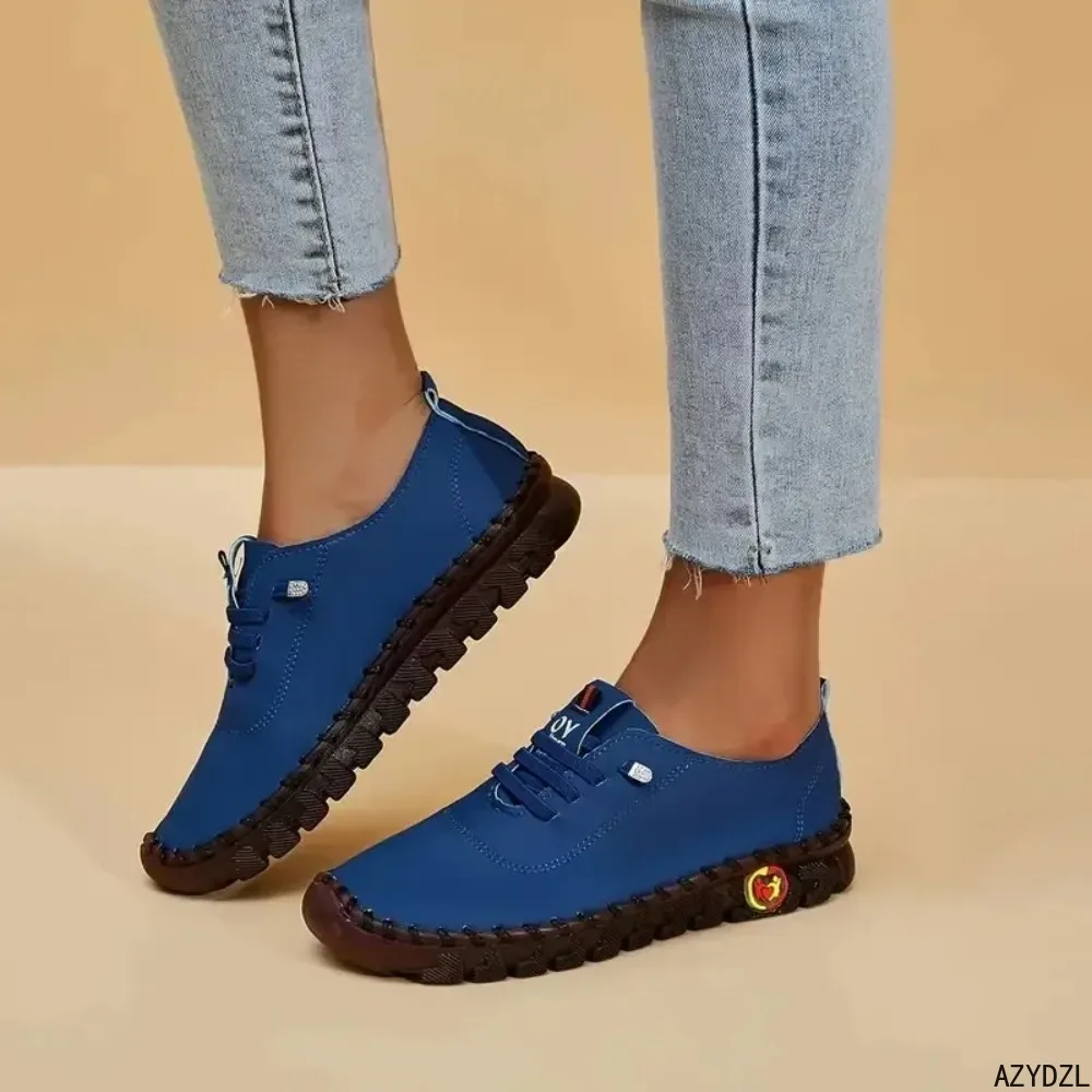 รองเท้าผ้าใบผู้หญิง2024ใหม่คุณภาพสูง, รองเท้า Monica รองเท้าลูกไม้ Comfort นุ่มหนังลำลอง zapatos