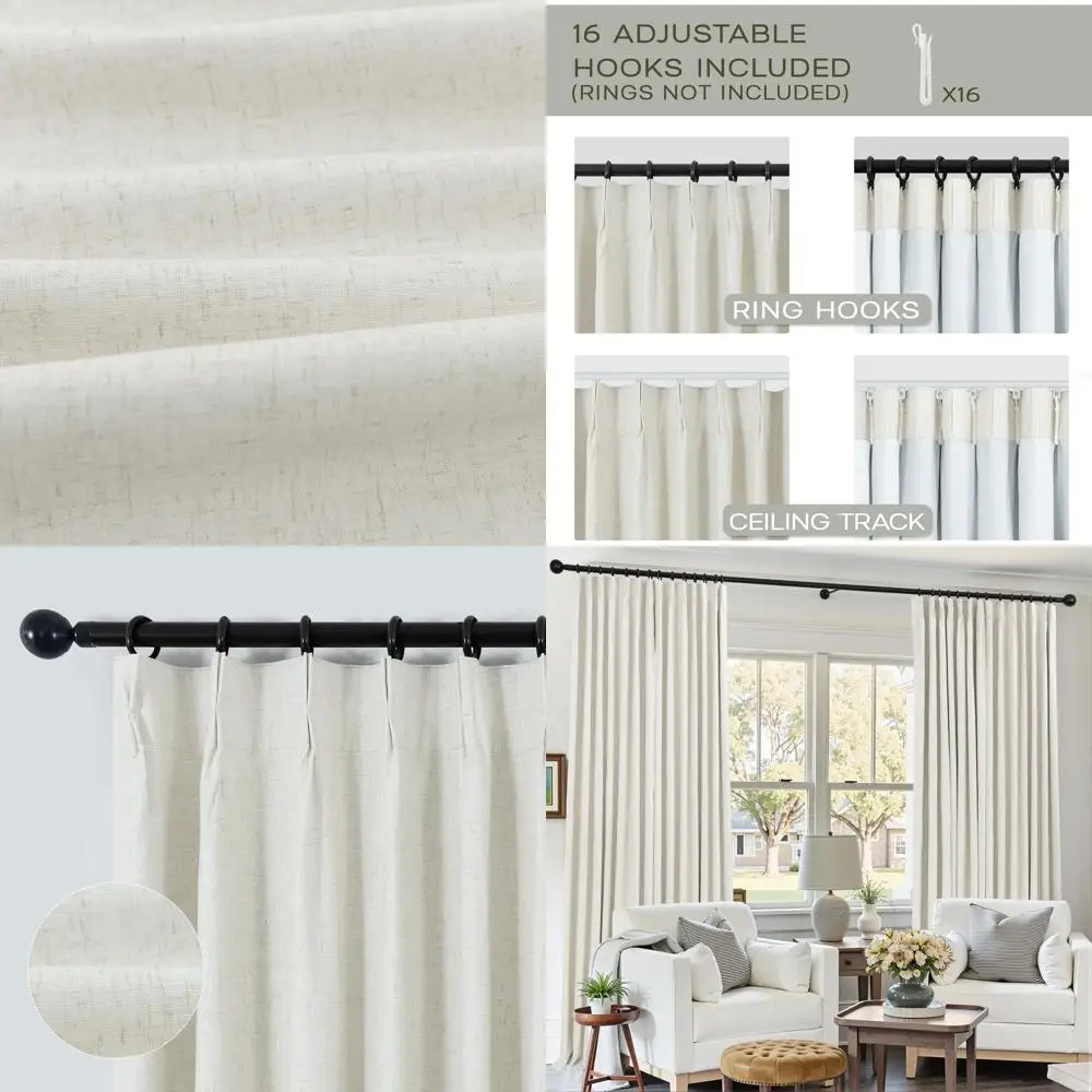 

Удлиненные 92 льняные плотные шторы с предварительной плиссировкой, ширина 42 шт., темный набор из 2 шт. для спальни/гостиной