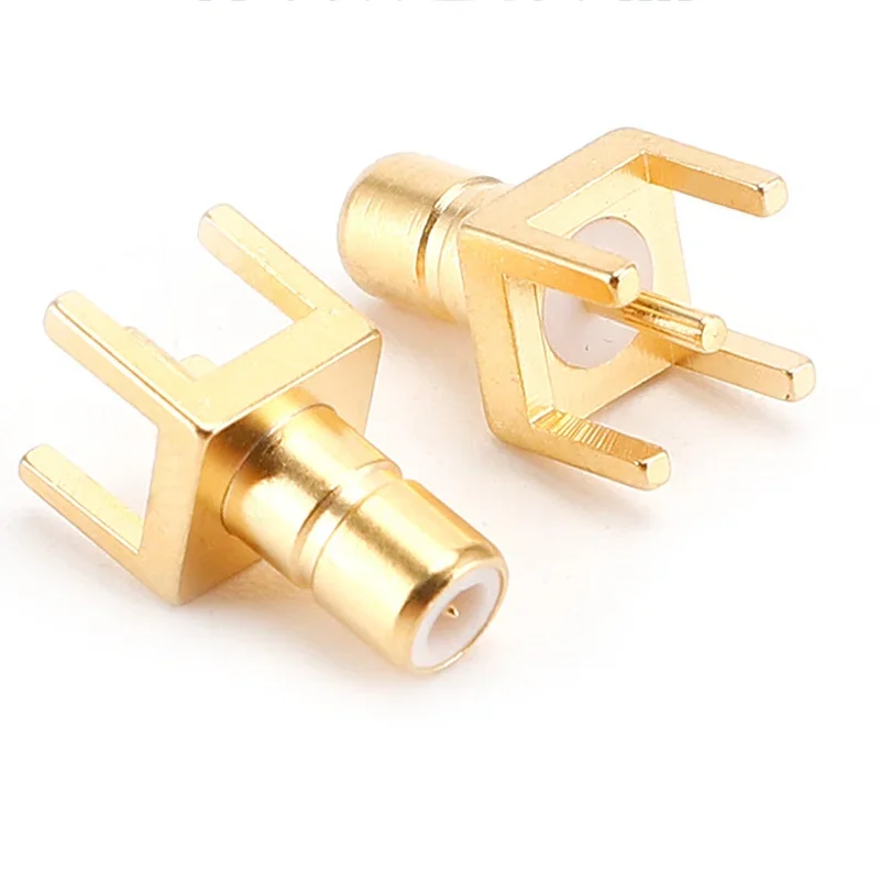 5/20/100 Piezas de Conector Macho SMB de Alta Calidad para Montaje en PCB, Dorado, Terminal Coaxial RF 2