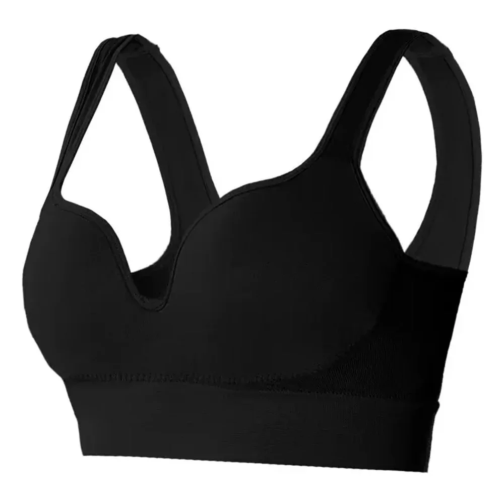 Damski bezszwowy biustonosz 3D Camisole bielizna M L XL czarny wentylowany, odporny na wstrząsy krótki Top Fitness sportowy joga na co dzień