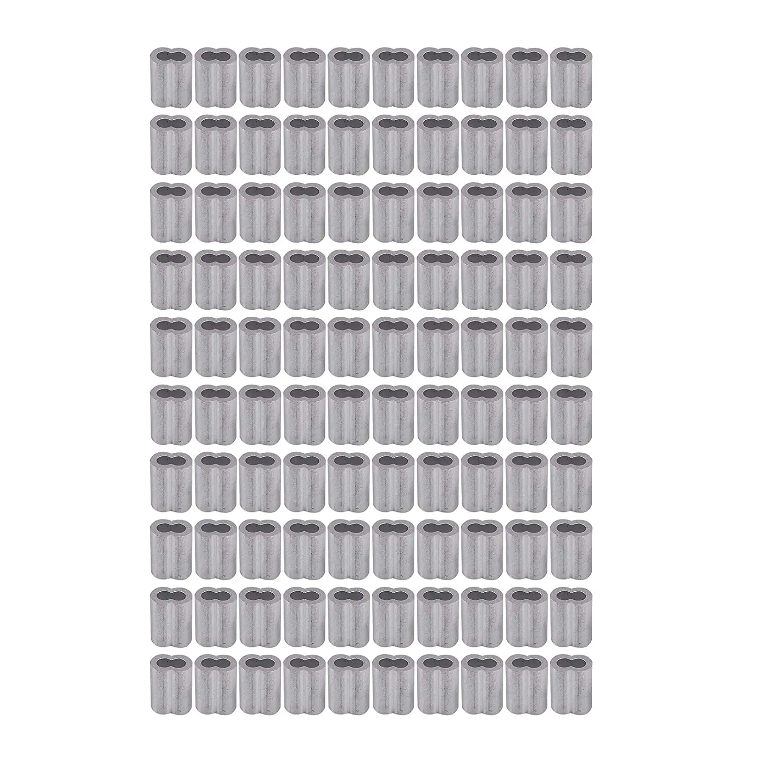Y50A-Cable Ferrule 100Pcs 1/8Inch Crimping Loop Sleeve Crimps 50Pcs M3 Stainless Steel Thimble Rigging For Wire Rope Cable