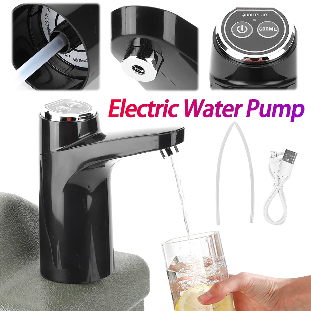 

Electric Water Pump USB Rechargeable Portable Water Dispenser One Key Switch Auto Water Pump for Outdoor Camping