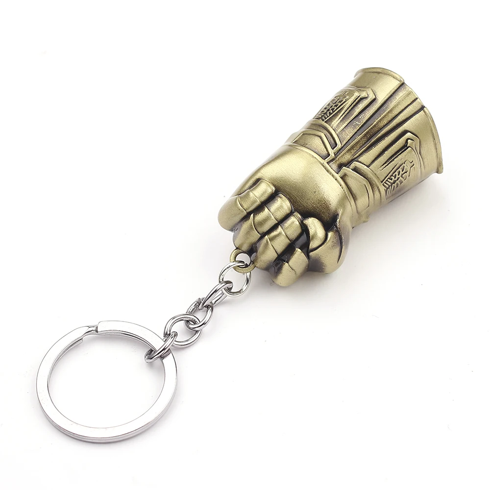 Marvel Superhero Thanos Infinity Gauntlet Keychain Vintage Fashion Backpack  Accessories Metal Pendant Keyring Car Key Chain