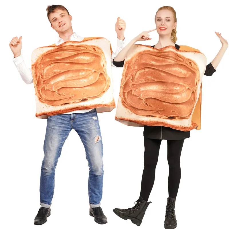 

Sandwich Couples Costume Peanut Butter and Jam Toast Food Funny Fancy Dress Adult Carnival Halloween Party Costume