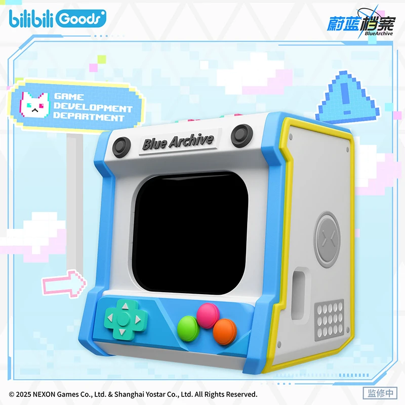 BilibiliGoods Bluetooth Earbuds Blue Archive Cube Face LCD Touch Screen With Charging Case For Anime Gaming Fans