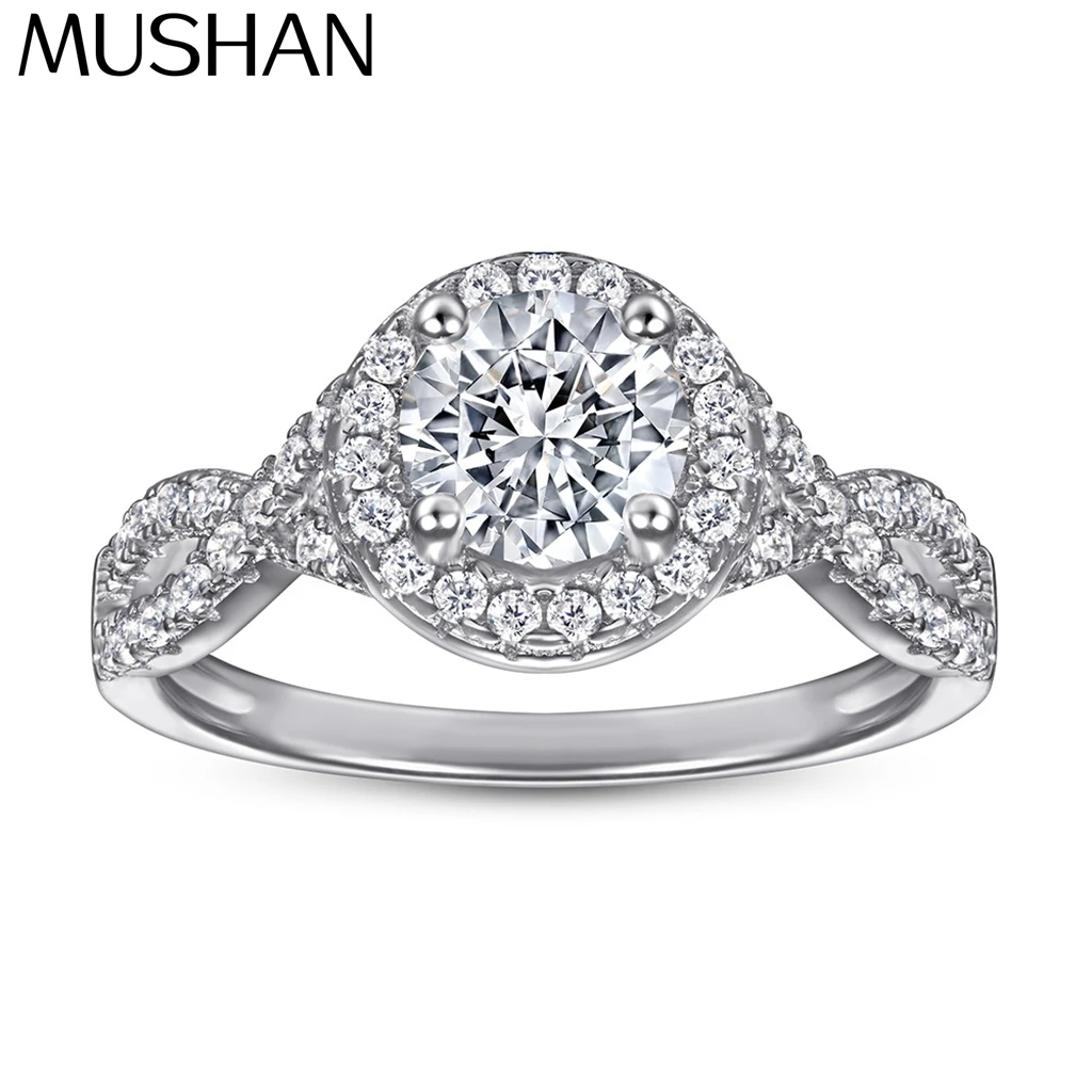 

MuShan Jewelry 925 Sterling Silver Rings Bands Promise Ring 7A Cubic Zirconia Rings Bands Rings Bands Anniversary Women Gift