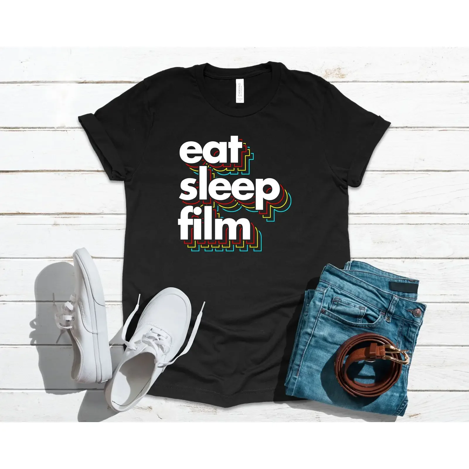 Eat Sleep Film Funny Filmmaker Movie Director Retro T Shirt Apparel for Lovers Available in SweaT  vintage Washed streetwear