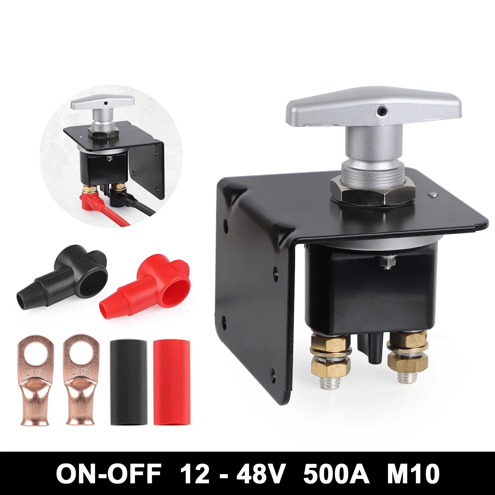 CNSPEED 1500A Heavy Duty Battery Kill Switch Kit  With Locked Plate Cutter Disconnecter Isolator For RV Camper Van Truck Boat