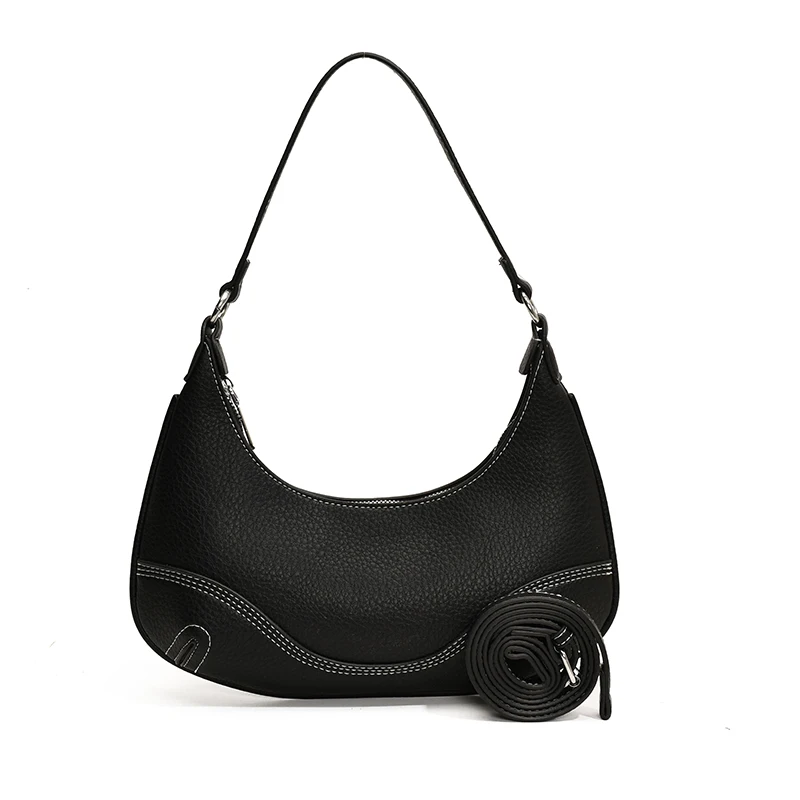 Retro Solid Color PU Leather Shoulder Underarm Bag Women's Fashion Handbags Casual Hobos Purses Handbag Ladiesсумка женская image 2