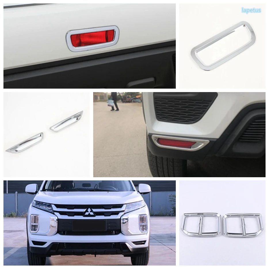 

Front Rear Bumper Fog Light Brake Park Lamp Decoration Frame Cover Trim For Mitsubishi ASX 2020 2021 ABS Chrome Car Accessories