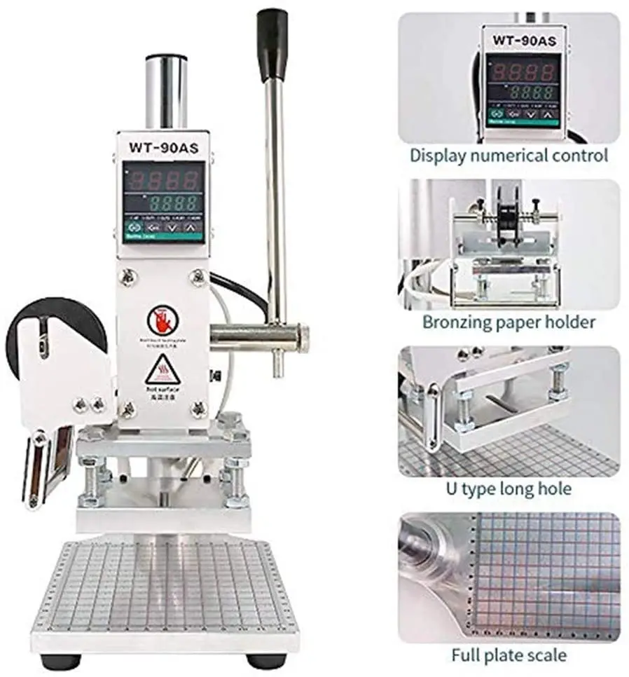 Hot Stamp Foil Press Machine DIY Stamp Mold Hot Stamper, Leather Craft