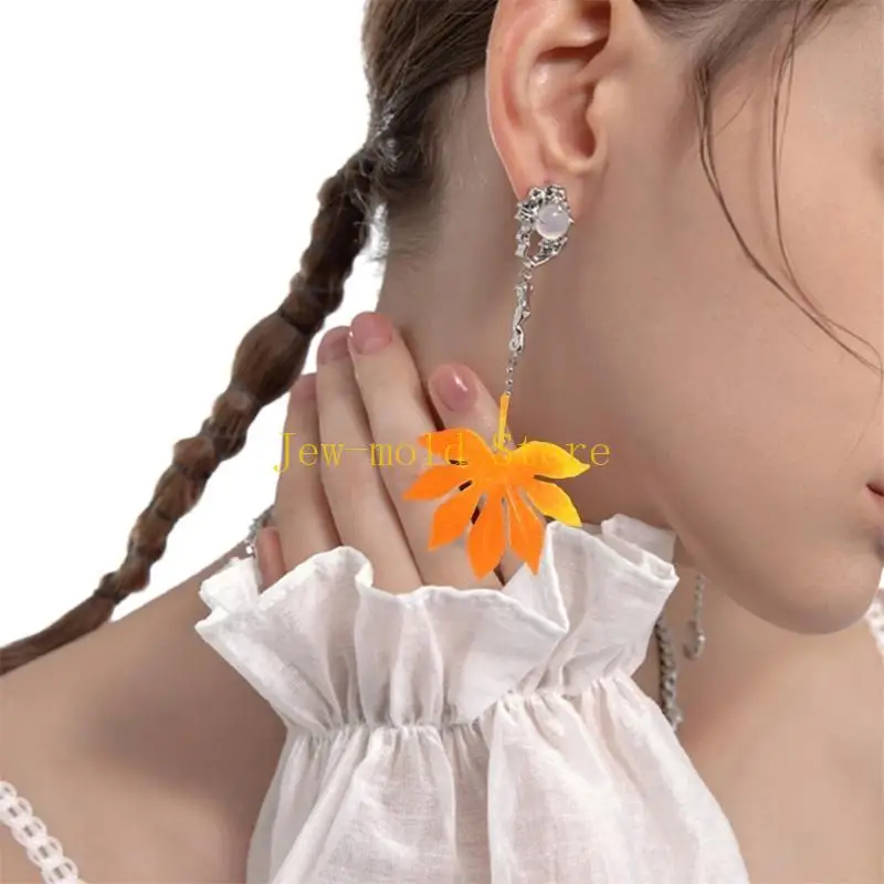 C71B Silikon Anhänger Schimmel Ohrring Formen Ahornblattform Schmuckform