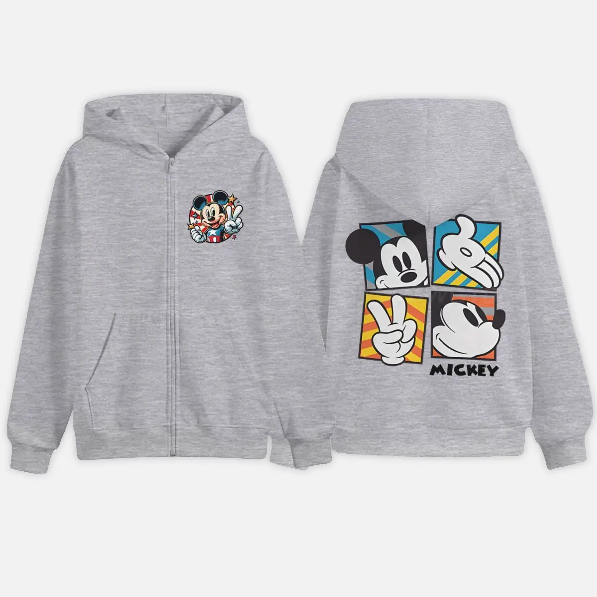 

Children's Trendy Hoodie Mickey Head & Hand Zip-Up Top Hoody Girl Boy Cartoon Mickey Kid 3-12 Year Zipper Hoody Coat Sweatshirts