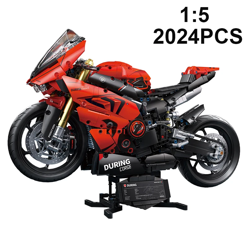 V4s Motorfiets Bouwstenenset, Super Racemodel met Display Stand, STEM Speelgoed voor Volwassenen & Kinderen, Cadeaus voor Jongens en Meisjes - afbeelding 2