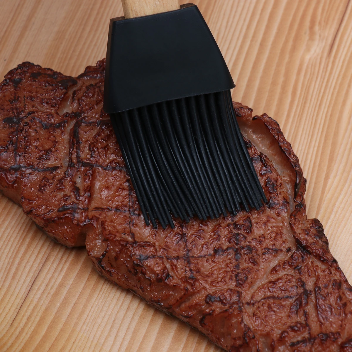 

High Temperature Resistant Oil Brush Barbecue Baking Double Kitchen Utensil Bamboo Silicone