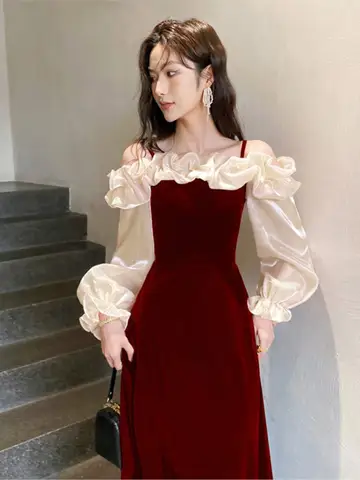 10 best sales vinröda klänningar - №6