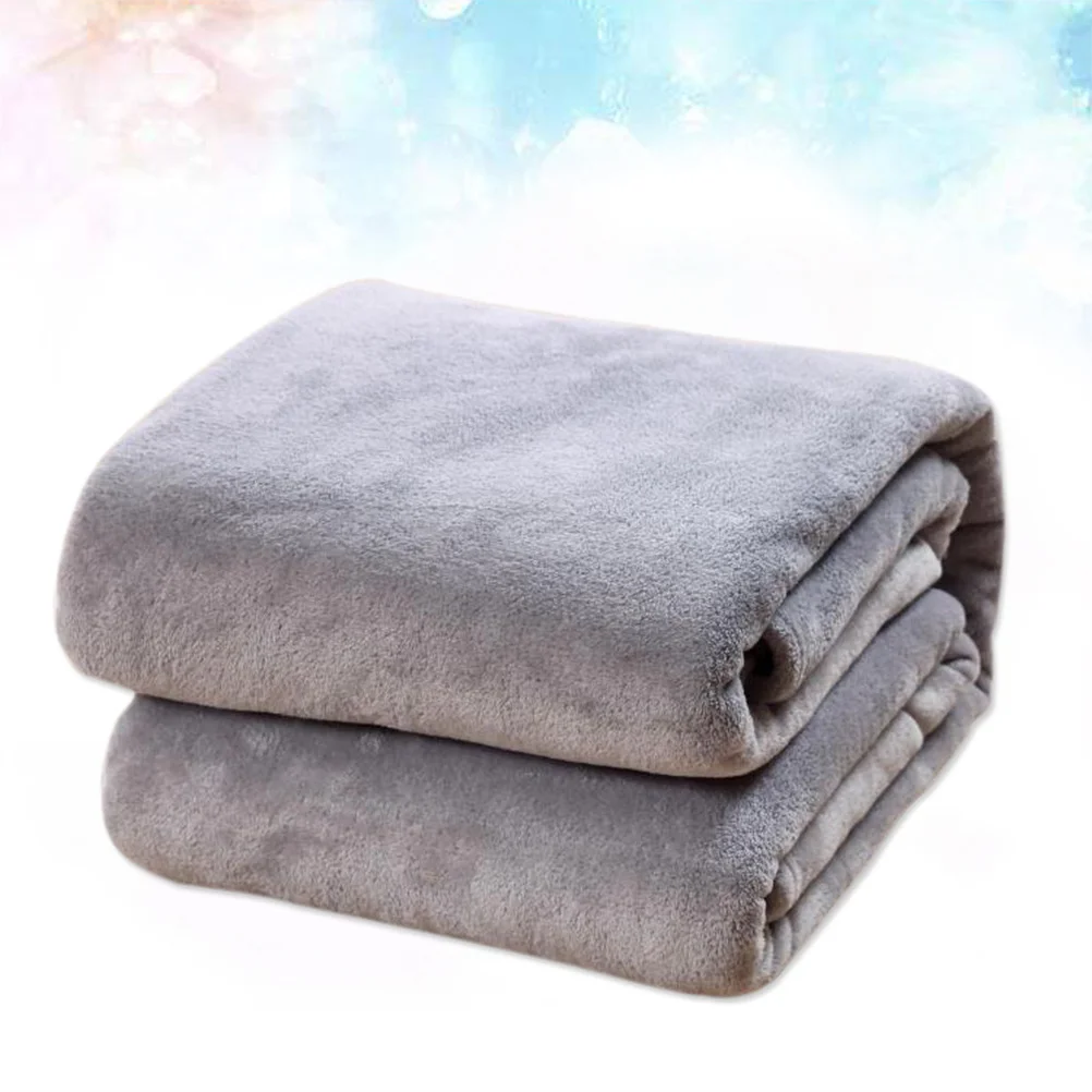 

180x200cm Premium Flannel Bed Blanket Smooth Fabric Solid Shade Elegant Look for Sofa Bedroom Decoration Portable Warm Cover