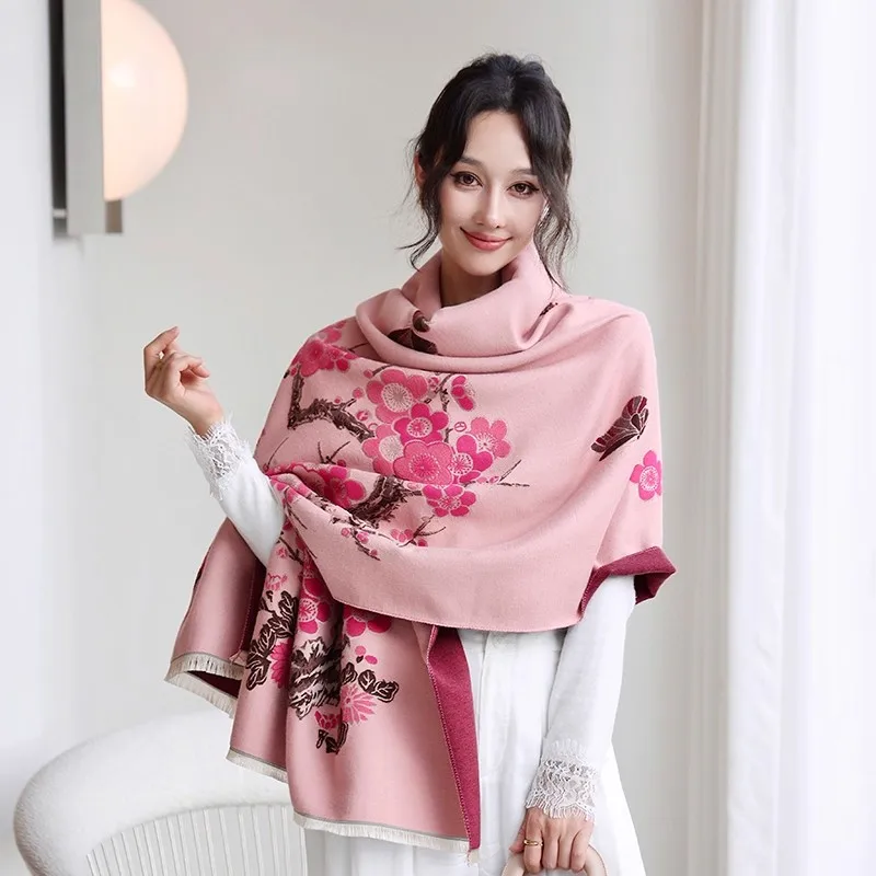 Echarpe-cyrena-kaer-chinoise-pour-femme-design-fleur-de-prunier-chaude-polyvalente-et-tendance-pour-l'hiver