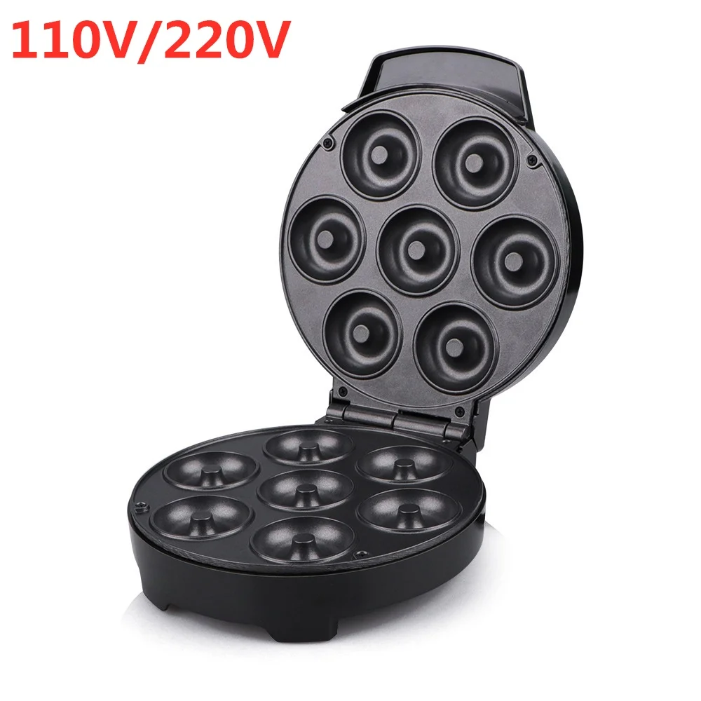 7 Hole 110V 220V Electric Mini Cake Donuts Maker Machine Automatic 1200W Non Stick Cooking Pan Grill For Kid Dessert Kitchen 누룽지