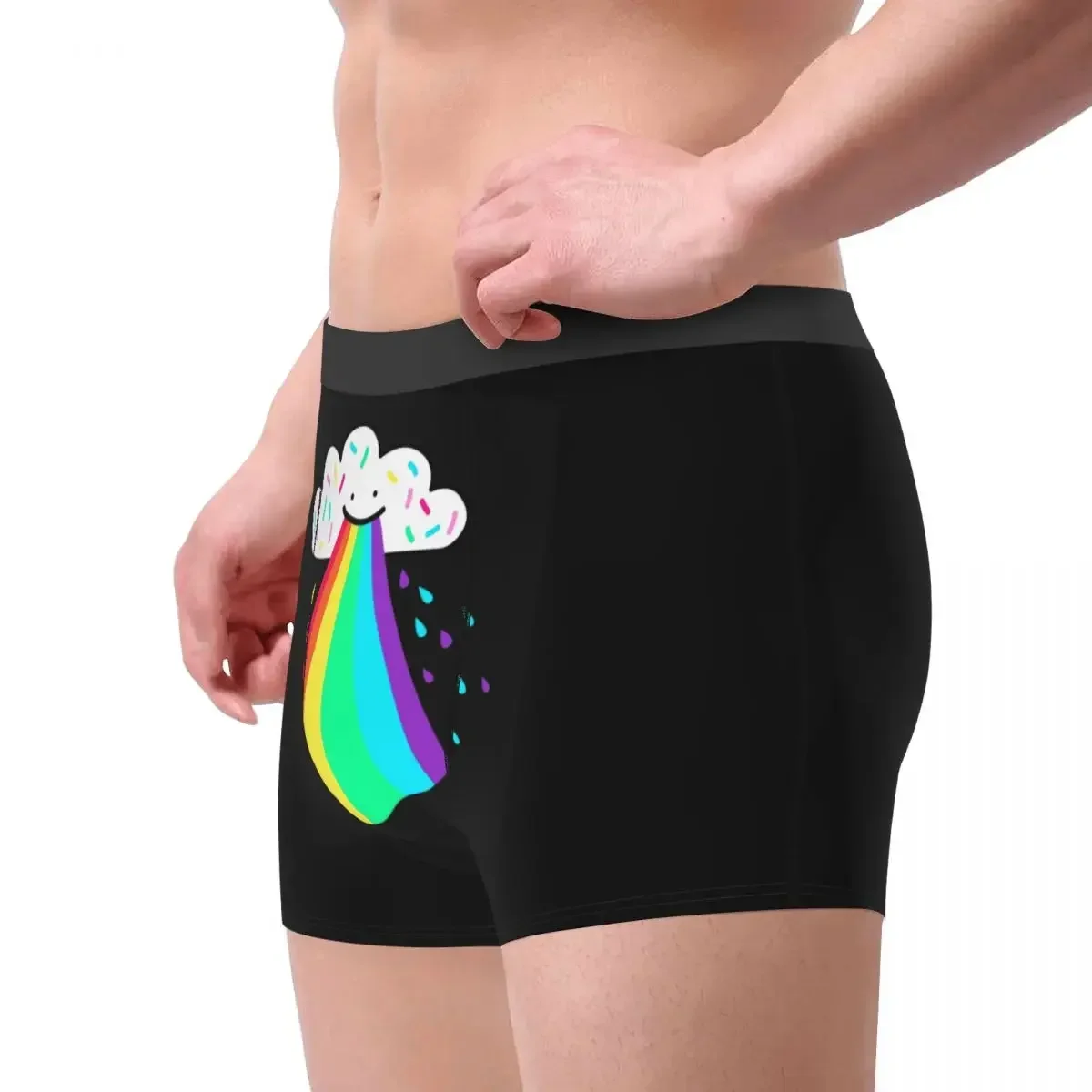 Men's Boxer Shorts Panties Rainbow Blaster LGBT Breathable Underwear Trans Lesbian Gay Pride Equal Queer Male Underpants