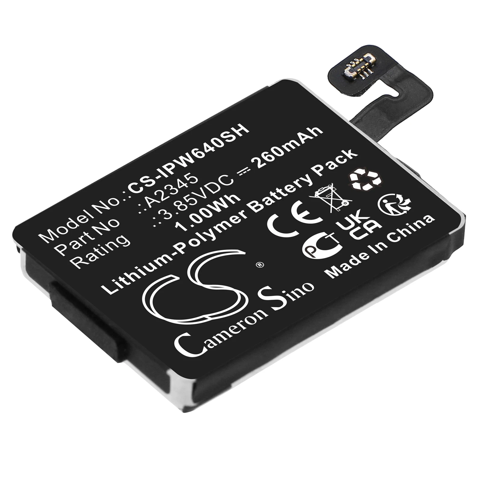 

Smartwatch Battery 3.85V 260mAh A2345 for Apple Watch Series S6 40mm, 300mAh A2327 for Apple Watch Series S6 44mm