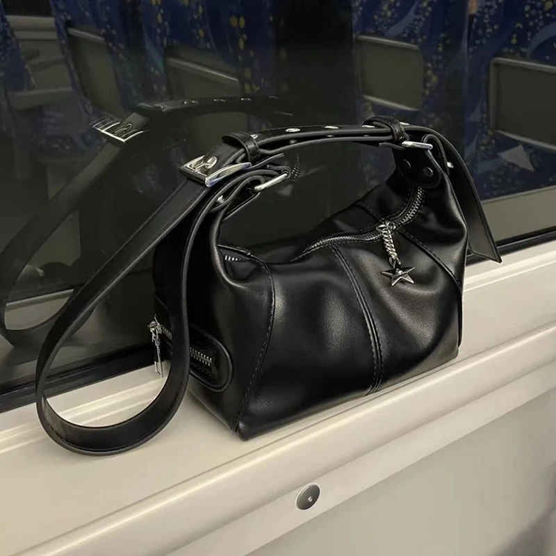 HAEX-Sac à Bandoulière Punk pour Femme, Sacoche de Rue à la Mode, Nouvelle Tendance 2023