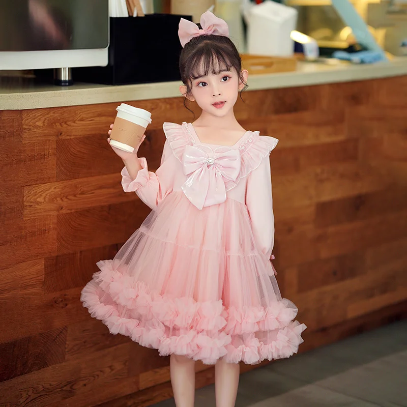 

Girls Autumn Clothing Dress2024New Little Girl Western StyletutuSkirt Spring and Autumn Children Birthday Princess Dress Autumn